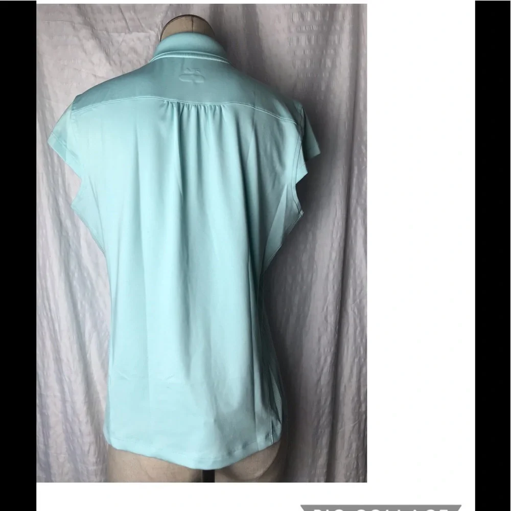 FILA Cap Sleeve Mesh Sides Collar Tennis Top XL